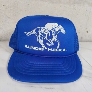 HBPA Illinois Horse Association Hat Cap Snapback Red Mesh Back Foam Vintage NICE